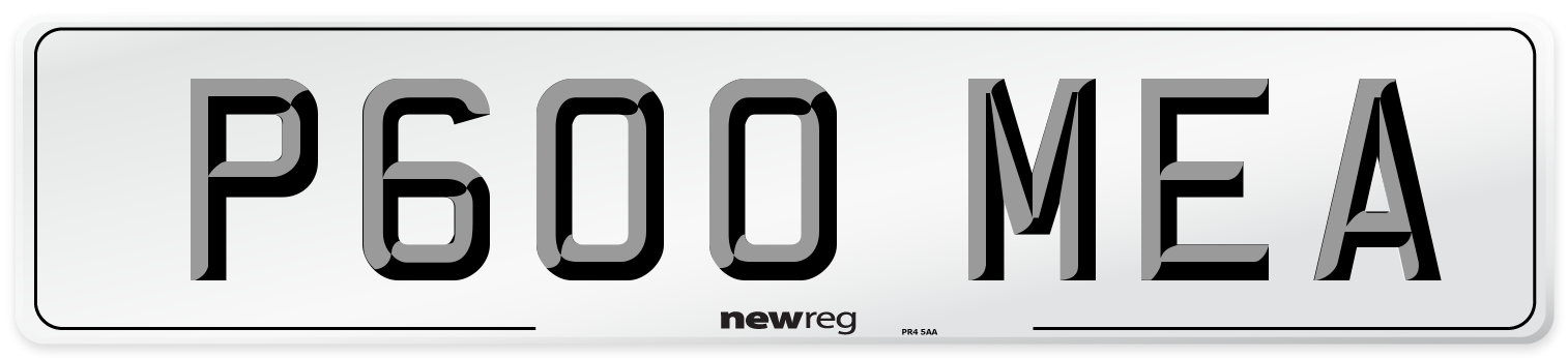 P600 MEA Number Plate from New Reg